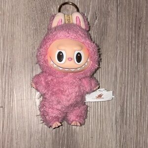 Pink Furry Keychain Accessory